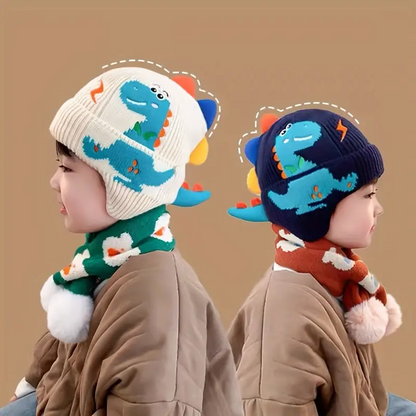 TinyDino Beanie With Cozy Earmuff For Kids 2-7 years old