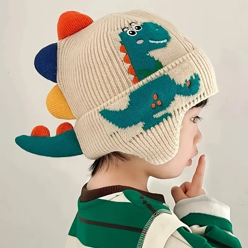 TinyDino Beanie With Cozy Earmuff For Kids 2-7 years old