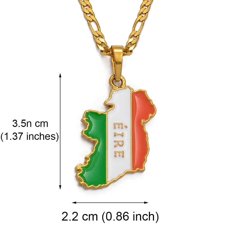 Ireland Pendant Necklace – Gold-Tone Charm Jewellery for Women & Men