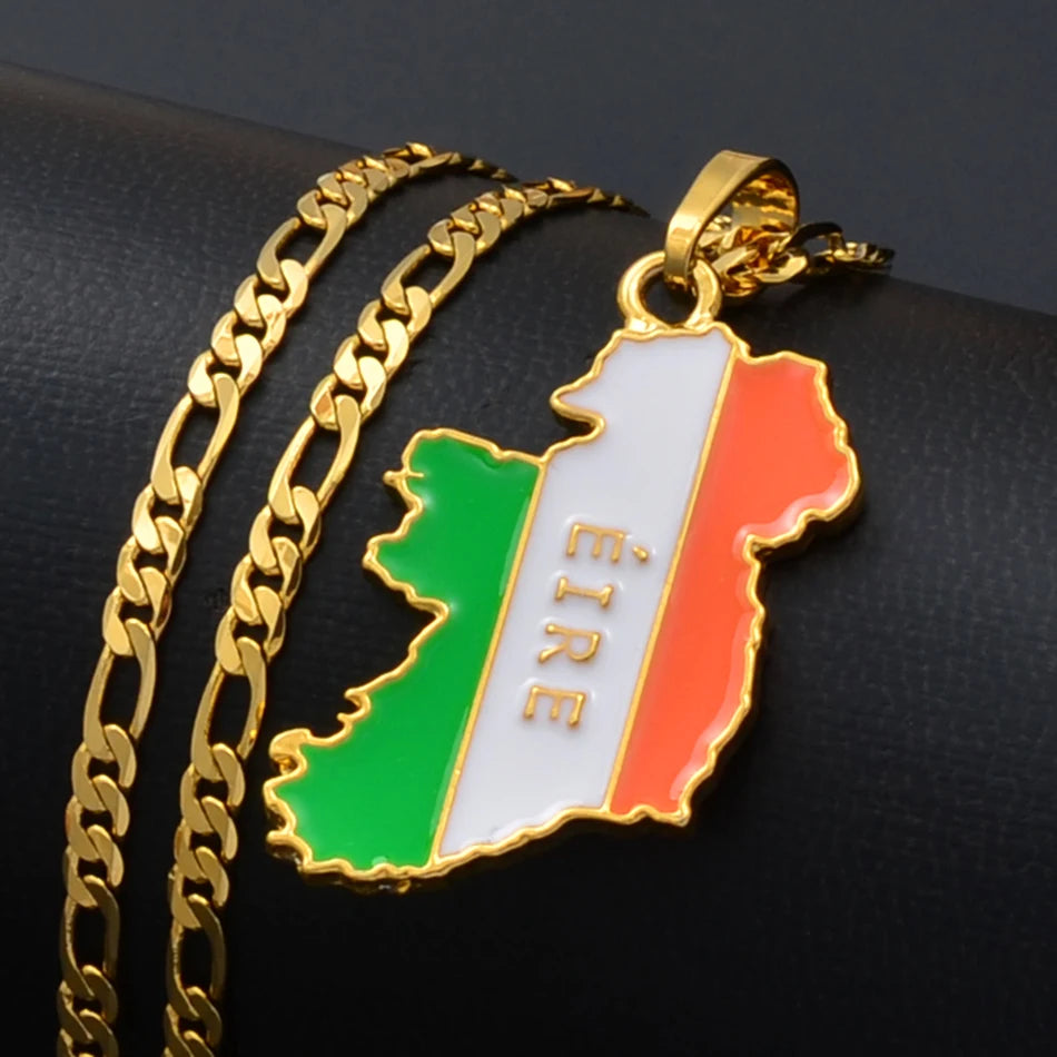 Ireland Pendant Necklace – Gold-Tone Charm Jewellery for Women & Men