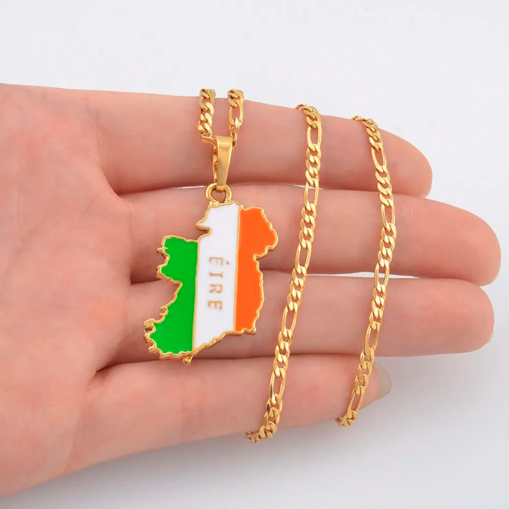 Ireland Pendant Necklace – Gold-Tone Charm Jewellery for Women & Men