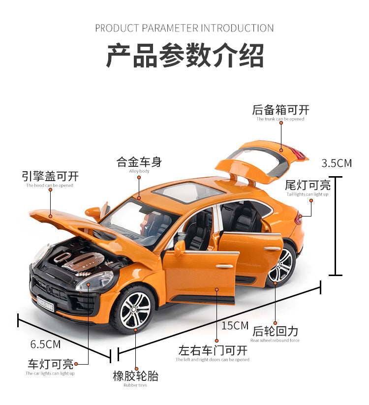 1:32 Porsche Macan T SUV Die-Cast Model Car – Pull-Back Toy with Sound & Light