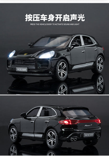 1:32 Porsche Macan T SUV Die-Cast Model Car – Pull-Back Toy with Sound & Light