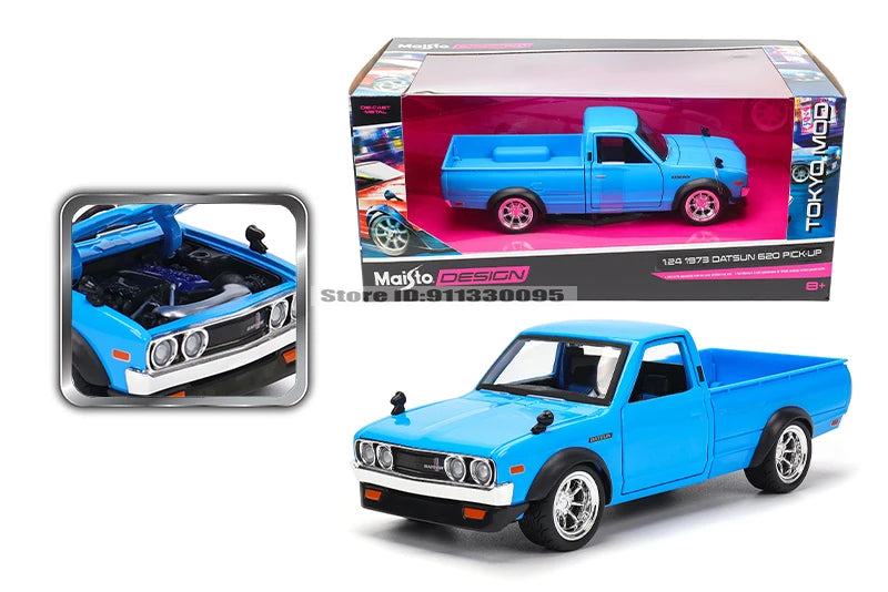 1:24 Nissan 1973 Datsun 620 Pick-Up Die-Cast Model Car – Classic Collectible