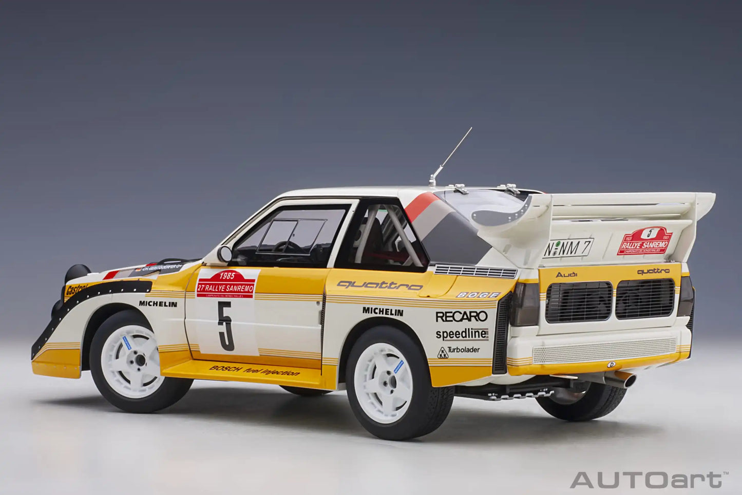 [SuperDetailed] 1:18 Audi Sport Quattro S1 Rally 1985-1987 Racing Car Model – Static Collectible