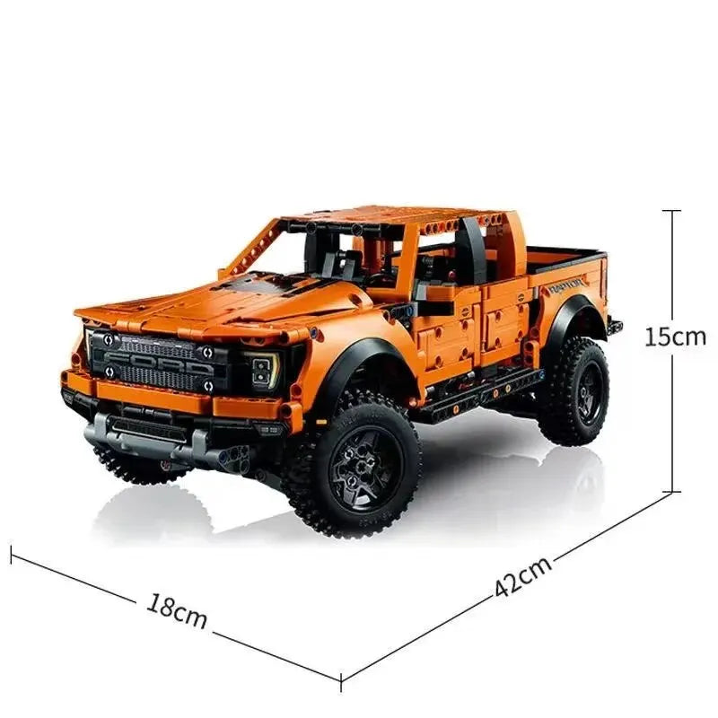 1379-Piece Ford Raptor F-150 Pickup Truck Building Block Set – Racing Model