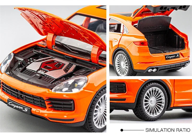 1:24 Porsche Cayenne Turbo S Die-Cast Model Car – Sound & Light Toy