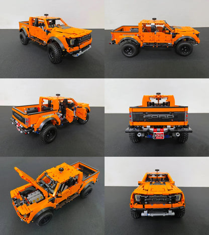 1379-Piece Ford Raptor F-150 Pickup Truck Building Block Set – Racing Model