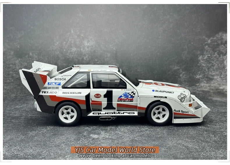 [SuperDetailed] 1:18 Audi Sport Quattro S1 Rally 1985-1987 Racing Car Model – Static Collectible