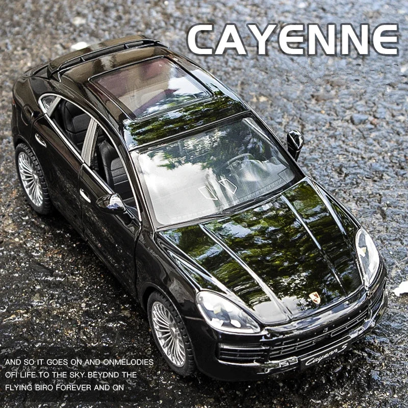 1:24 Porsche Cayenne Turbo S Die-Cast Model Car – Sound & Light Toy