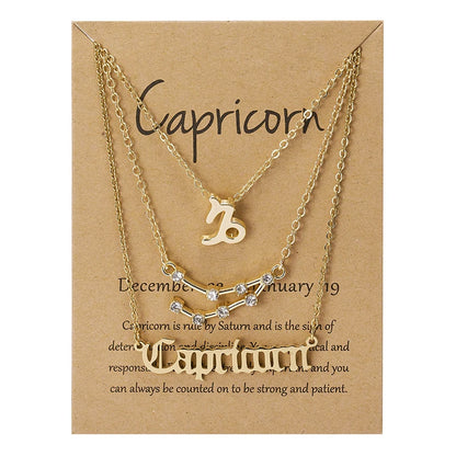 AstroLink Zodiac Trio - Celestial Charm Necklaces