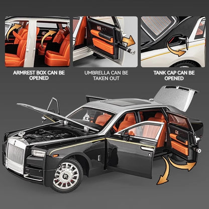 1:18 Rolls-Royce Phantom Die-Cast Model Car – Pull-Back Toy with Sound & Light