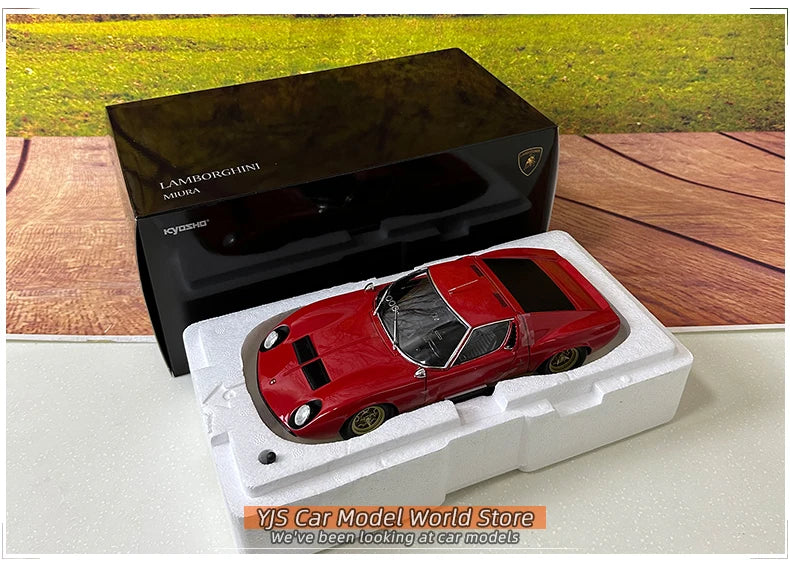 [SuperDetailed] 1:18 Lamborghini Miura P400 SV Die-Cast Model Car – Collectible Gift (Yellow/Red)