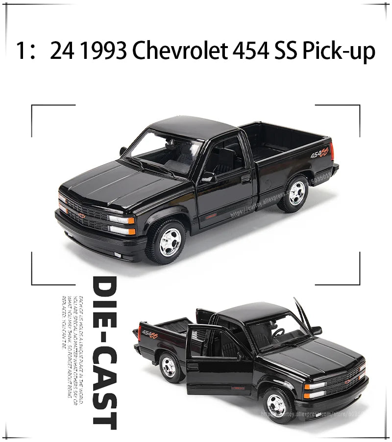 1:24 1993 Chevrolet 454 SS Pick-Up Die-Cast Model Car – Collectible Toy