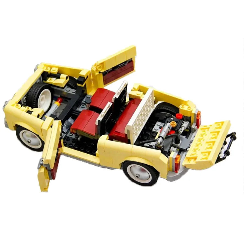 960-Piece Fiat 500 Building Block Set – Classic Yellow Car Model