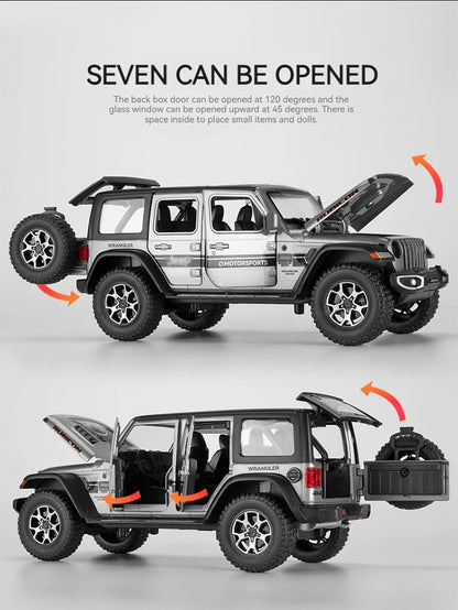 1:22 Wrangler Die-Cast Model Car – Metal Alloy Vehicle with Openable Doors