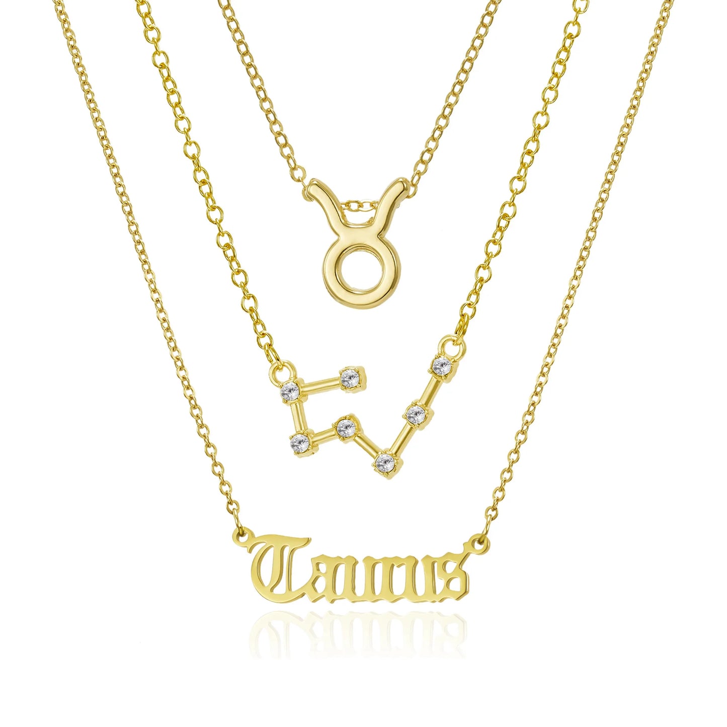 AstroLink Zodiac Trio - Celestial Charm Necklaces