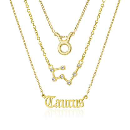 AstroLink Zodiac Trio - Celestial Charm Necklaces