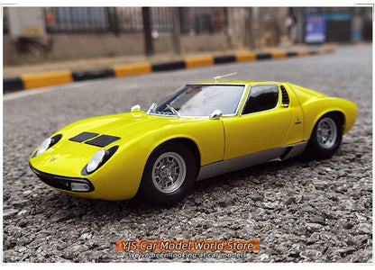 [SuperDetailed] 1:18 Lamborghini Miura P400 SV Die-Cast Model Car – Collectible Gift (Yellow/Red)