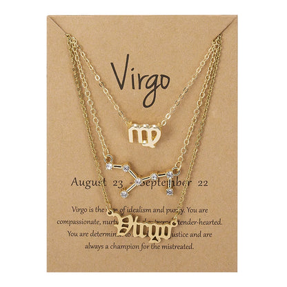 AstroLink Zodiac Trio - Celestial Charm Necklaces