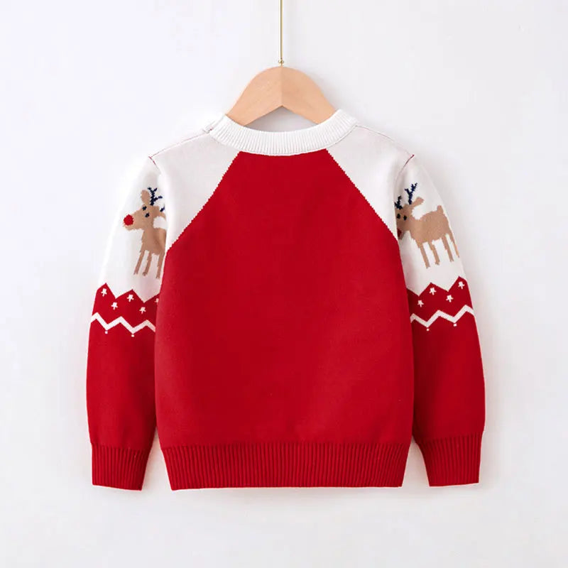 Christmas Print Kids Sweater – Unisex Knit Pullover for Boys & Girls (2-7 Years)