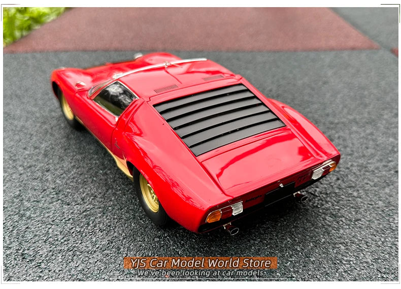 [SuperDetailed] 1:18 Lamborghini Miura P400 SV Die-Cast Model Car – Collectible Gift (Yellow/Red)