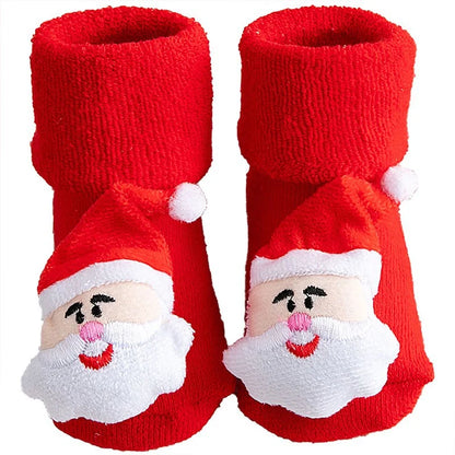 Non-Slip Christmas Socks for Babies & Toddlers – Warm Cotton Socks for Boys & Girls (0-36 Months)