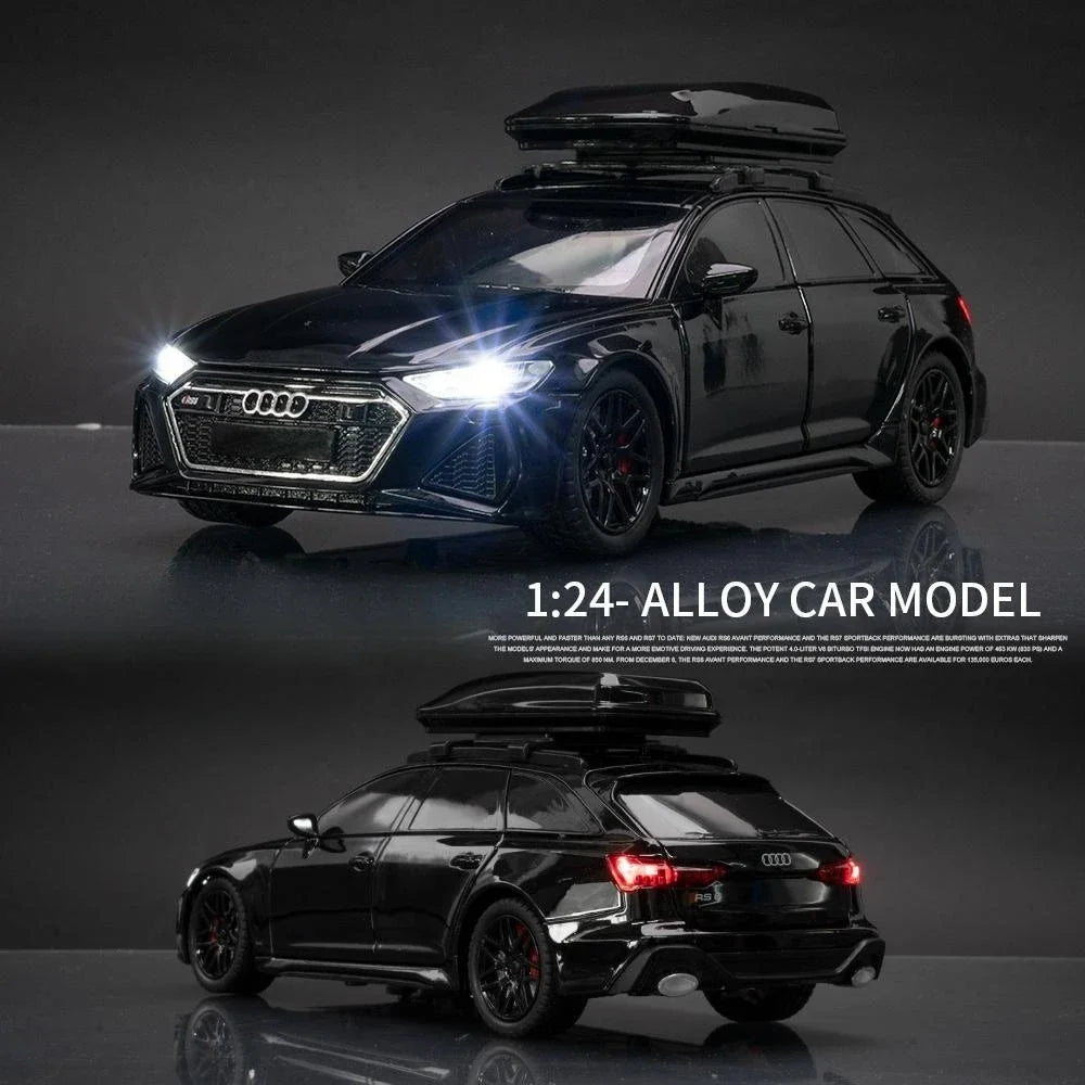 1:24 Audi RS6 Die-Cast Model Car – Pull-Back Racing Vehicle with Sound & Light