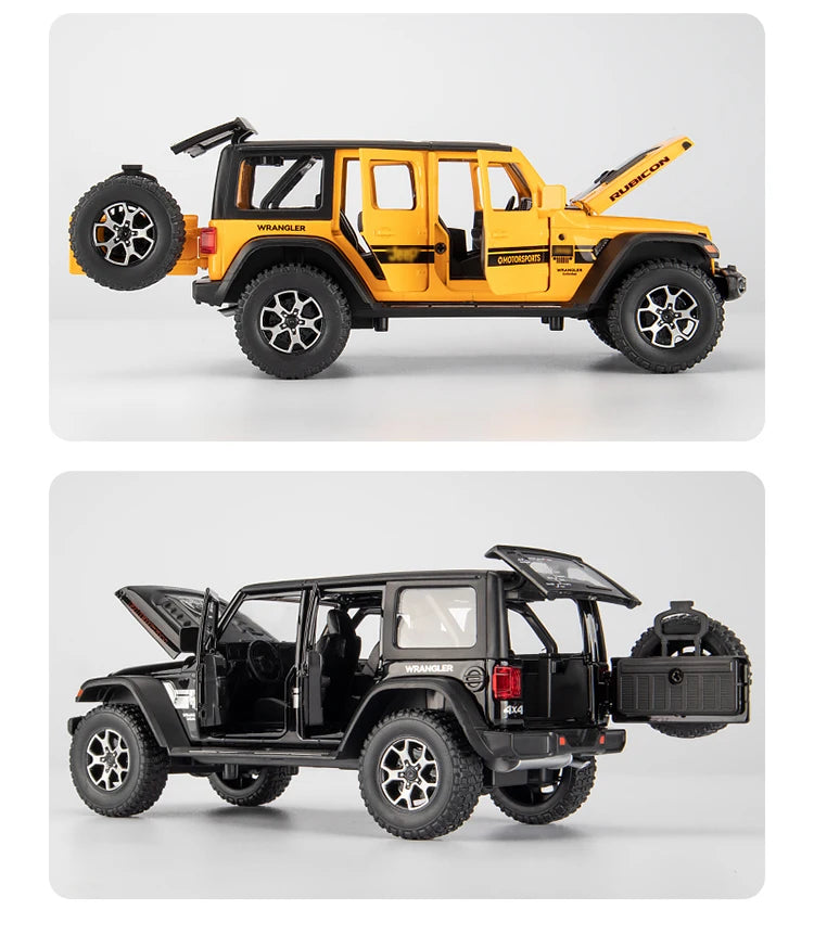 1:22 Wrangler Die-Cast Model Car – Metal Alloy Vehicle with Openable Doors