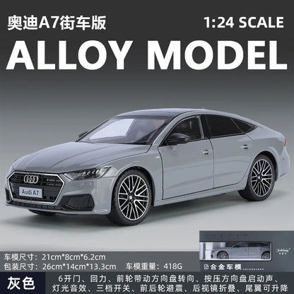 1:24 Audi A7 Die-Cast Model Car – Pull-Back Toy with Sound & Light, Openable Doors