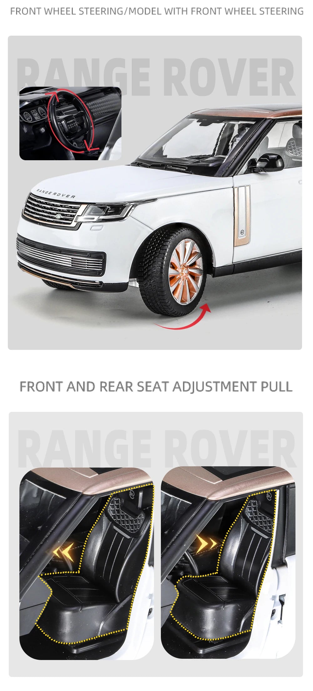 1:18 Land Rover Range Rover SV AutoBiography Die-Cast Model Car – Alloy Simulation Mini Vehicle with Sound & Light