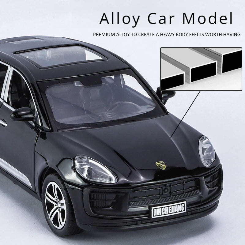 1:32 Porsche Macan T SUV Die-Cast Model Car – Pull-Back Toy with Sound & Light