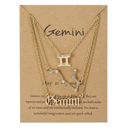 AstroLink Zodiac Trio - Celestial Charm Necklaces