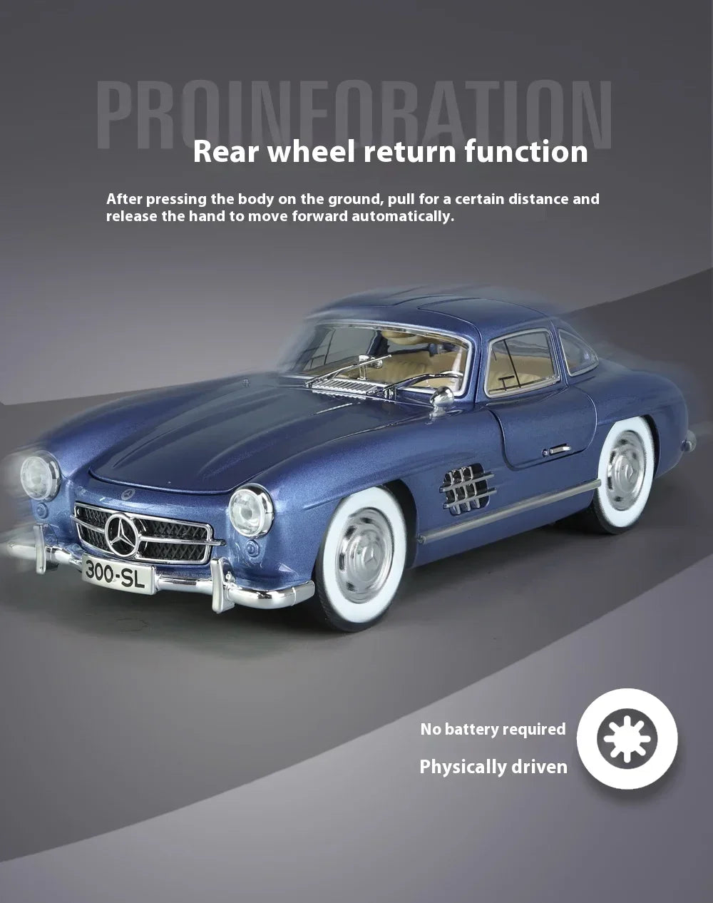 1/24 Mercedes-Benz 300SL 1936 Classic Car Model - Sorvento