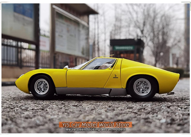 [SuperDetailed] 1:18 Lamborghini Miura P400 SV Die-Cast Model Car – Collectible Gift (Yellow/Red)