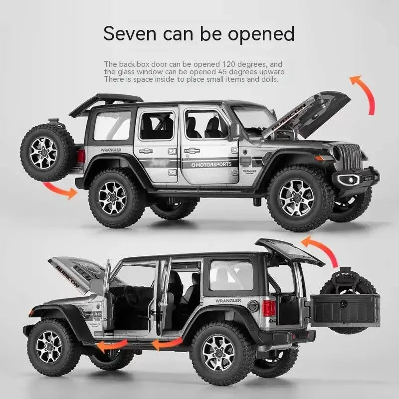 1:22 Wrangler Die-Cast Model Car – Metal Alloy Vehicle with Openable Doors