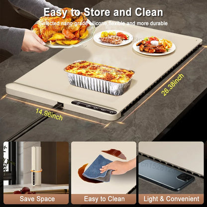 HeatFold – Foldable Food Warming Tray with Adjustable Temperature Control