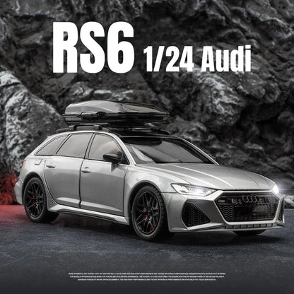 1:24 Audi RS6 Die-Cast Model Car – Pull-Back Racing Vehicle with Sound & Light