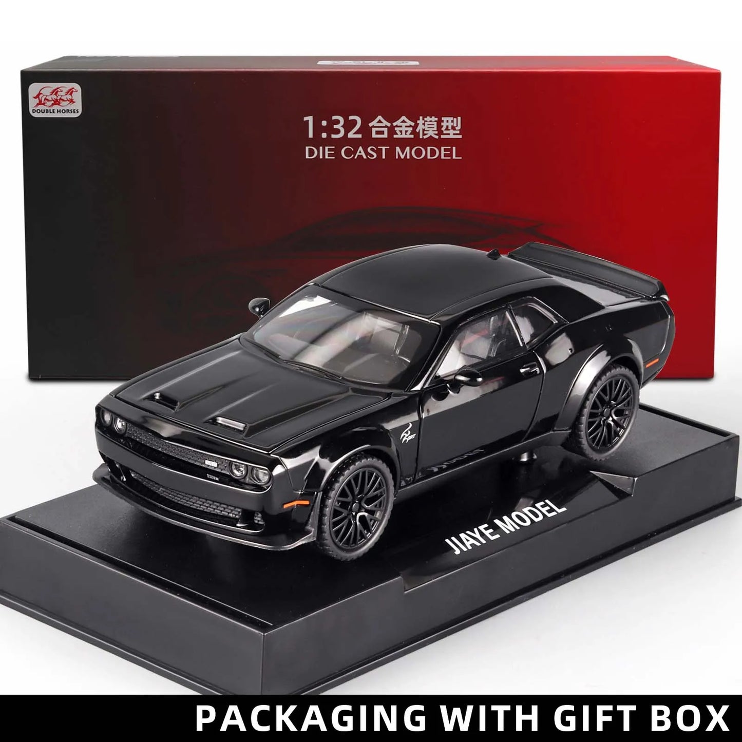 1:32 Dodge Challenger Hellcat Die-Cast Model Car – Pull-Back Toy with Sound & Light