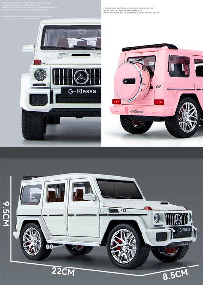 1:24 AMG G63 Die-Cast Model Car – Pull-Back Toy with Sound & Light, Openable Doors