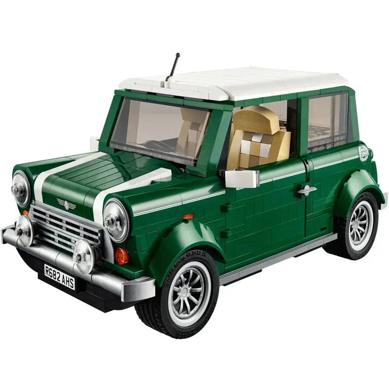 1106-Piece Mini Cooper MK VII Building Block Set – Classic Retro Car Model