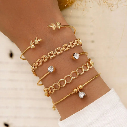 VerdantVogue Charm Set - Enchanted Botanical Bangles