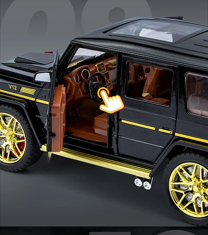 1:24 AMG G63 Die-Cast Model Car – Pull-Back Toy with Sound & Light, Openable Doors