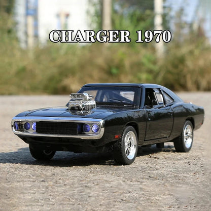 1:32 Dodge Charger 1970 Die-Cast Model Car – Pull-Back Toy with Sound & Light