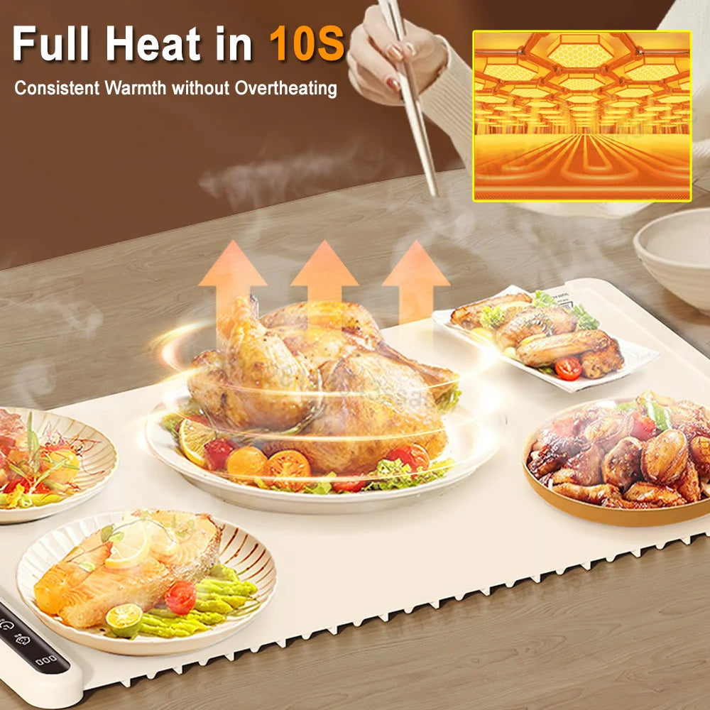 HeatFold – Foldable Food Warming Tray with Adjustable Temperature Control