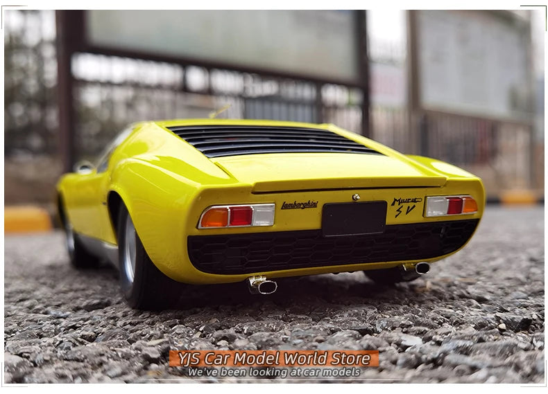 [SuperDetailed] 1:18 Lamborghini Miura P400 SV Die-Cast Model Car – Collectible Gift (Yellow/Red)