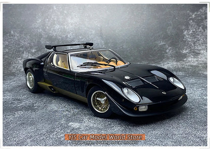 [SuperDetailed] 1:18 Lamborghini Miura P400 SV Die-Cast Model Car – Collectible Gift (Yellow/Red)