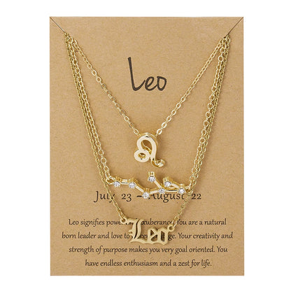 AstroLink Zodiac Trio - Celestial Charm Necklaces