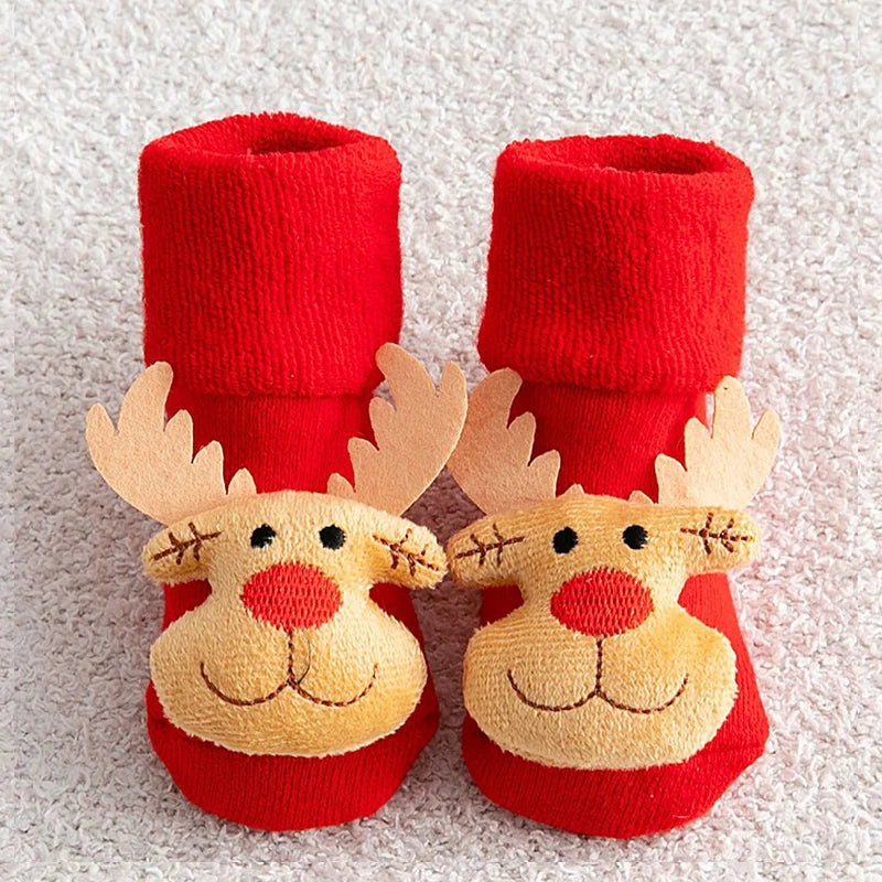 Non-Slip Christmas Socks for Babies & Toddlers – Warm Cotton Socks for Boys & Girls (0-36 Months)