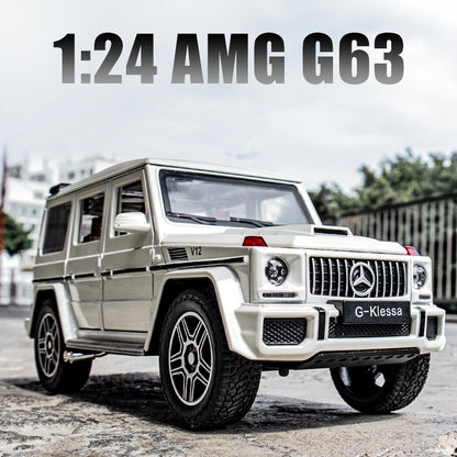 1:24 AMG G63 Die-Cast Model Car – Pull-Back Toy with Sound & Light, Openable Doors